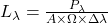 L_{\lambda} = \frac{P_{\lambda}}{A \times \Omega \times \Delta \lambda}