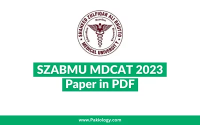 SZABMU MDCAT 2023 Paper in PDF